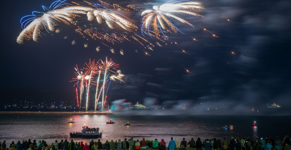 Fireworks over Plymouth Sound during British Firework Championships